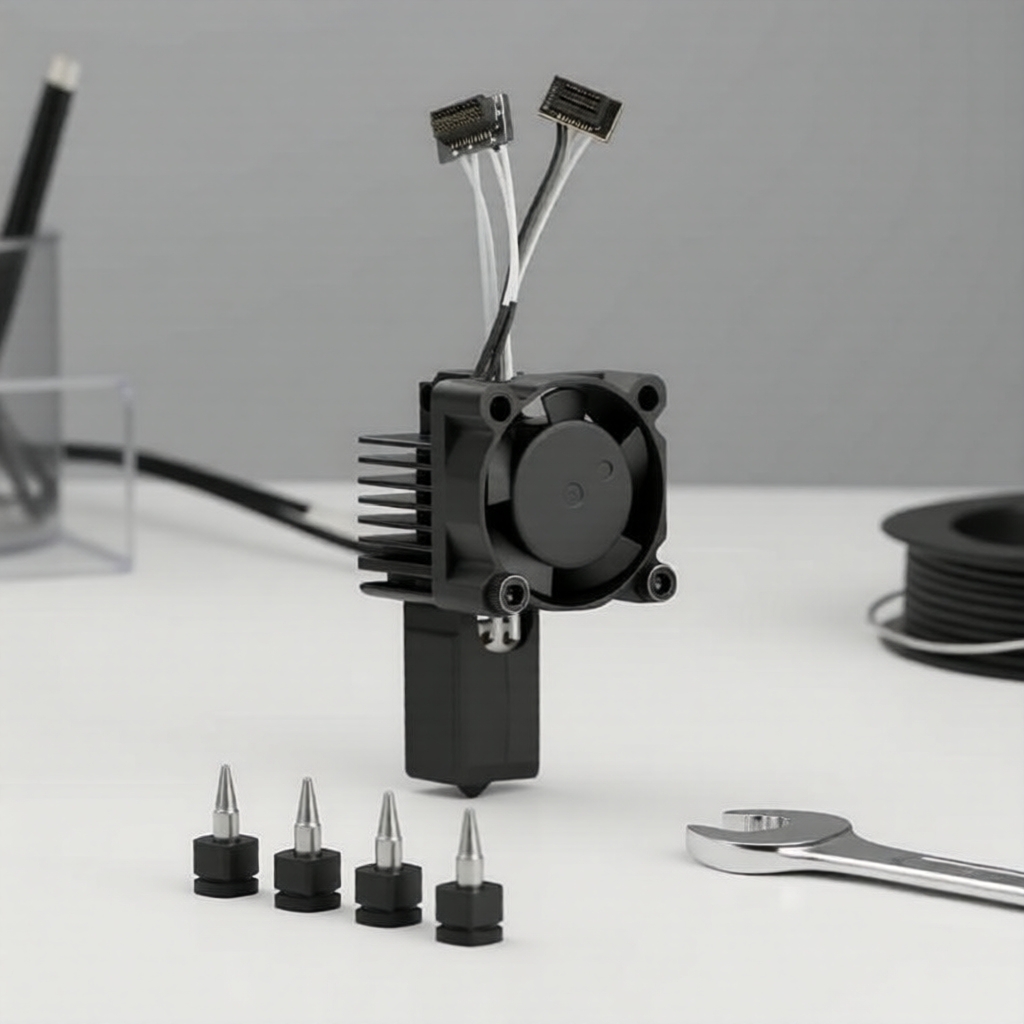 Kit Hotend com Ventilador para Bambu Lab P1P/P1S: Bloco Extrusor, Peças de Reparo para Impressora 3D