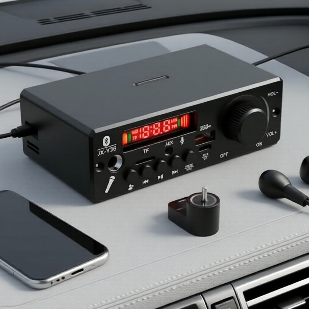 Placa Amplificadora de Áudio BT 200W 8-24V MP3 com Tela e Gabinete para Caixas de Som Personalizadas