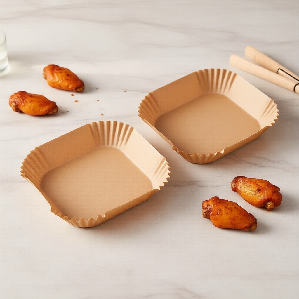 Forros descartáveis à prova de óleo para fritadeira a ar, papéis de cozimento sem odor, limpeza fácil para cozinha