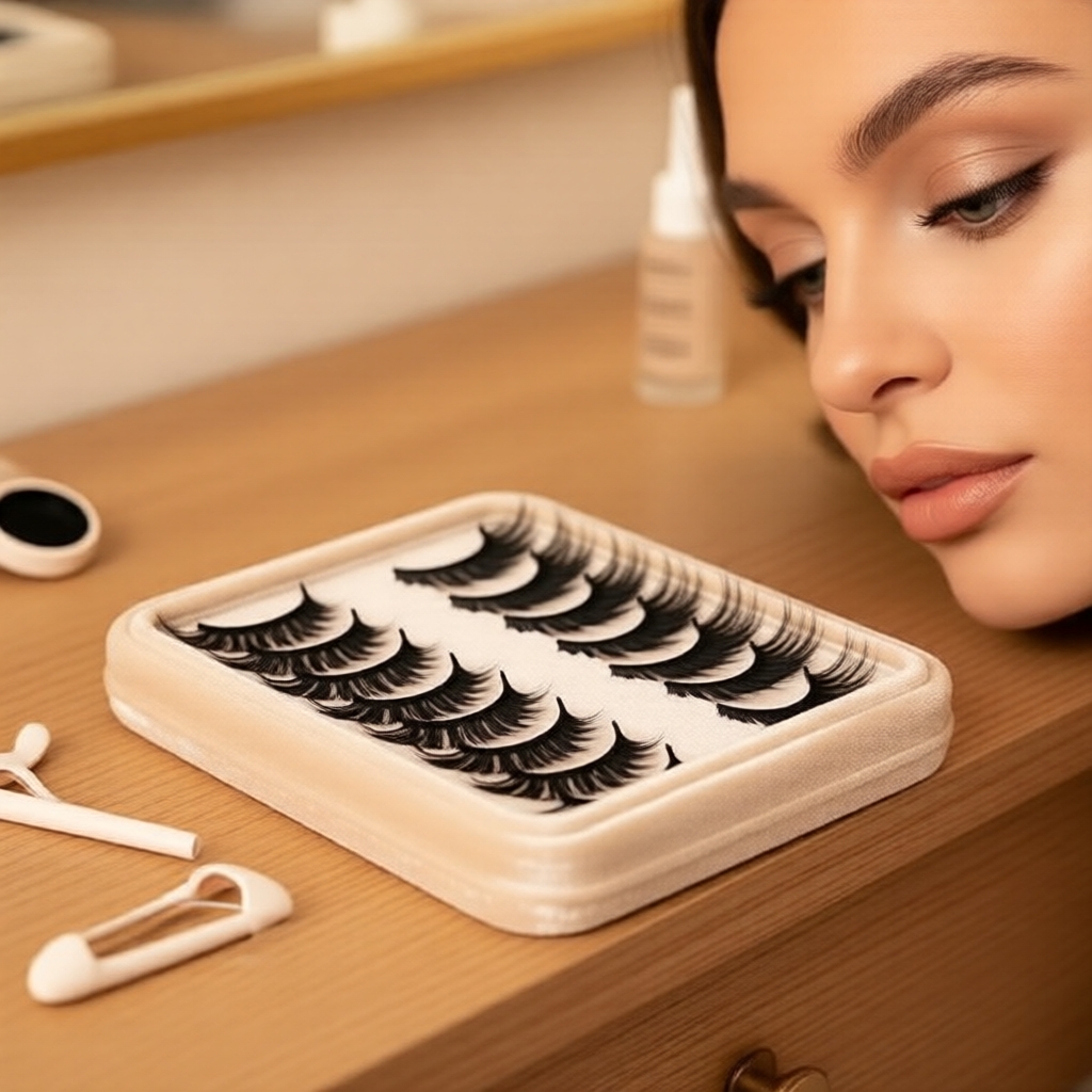 Pacote com 10 Cílios Postiços Mango 8D Volume 16mm Efeito Bionico Visual Dramático