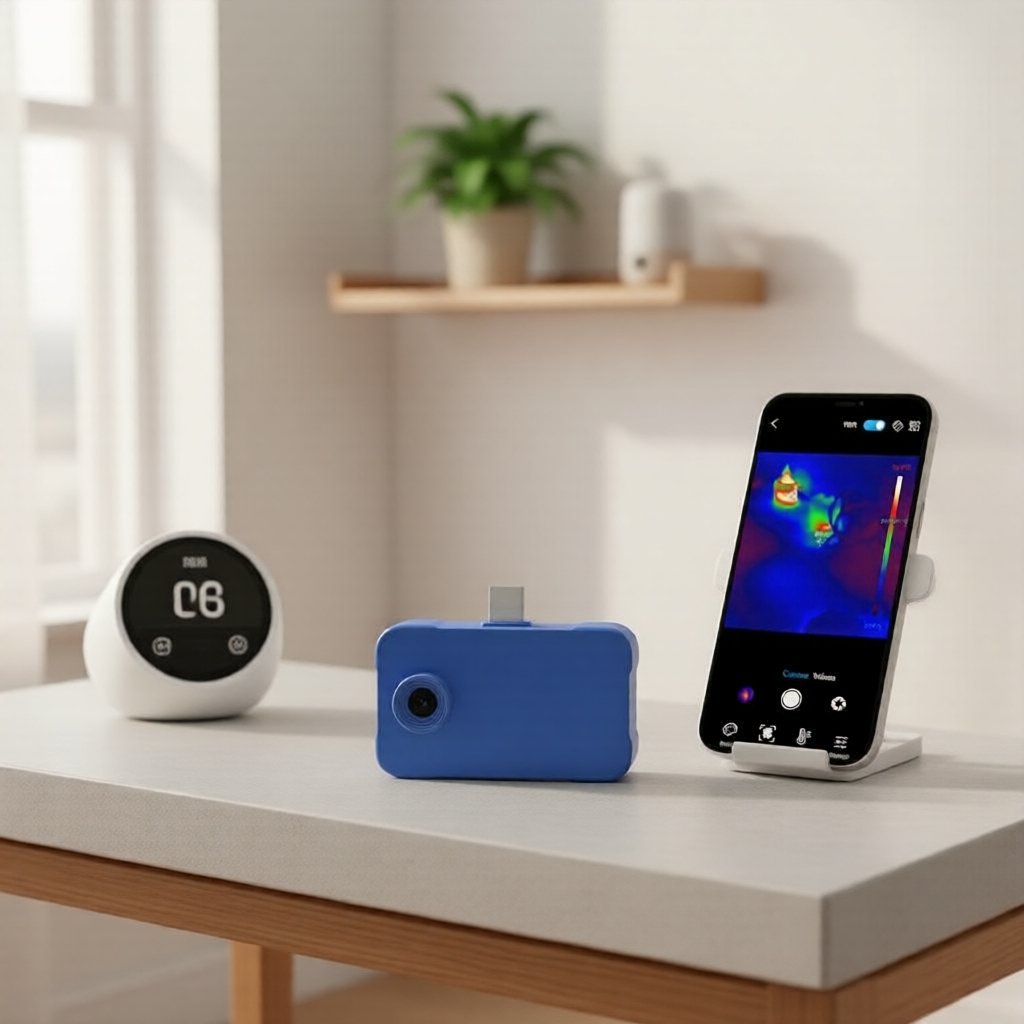 Câmera térmica infravermelha para smartphone 192x192, USB Tipo-C, para iOS e Android, com rastreamento de temperatura e