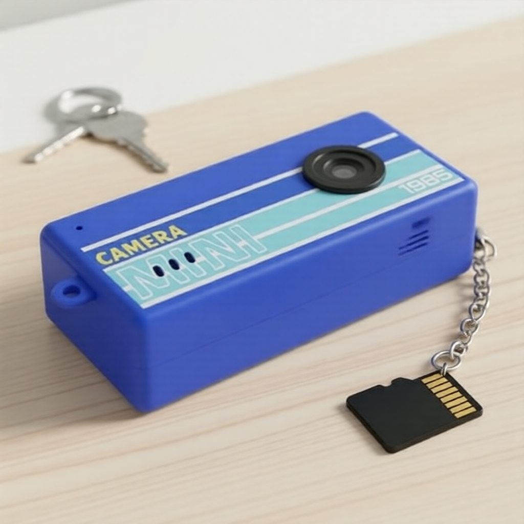 Câmera Chaveiro Mini Azul, Câmera Fotográfica Portátil para Estudantes, Presente de Ação de Graças/Aniversário para