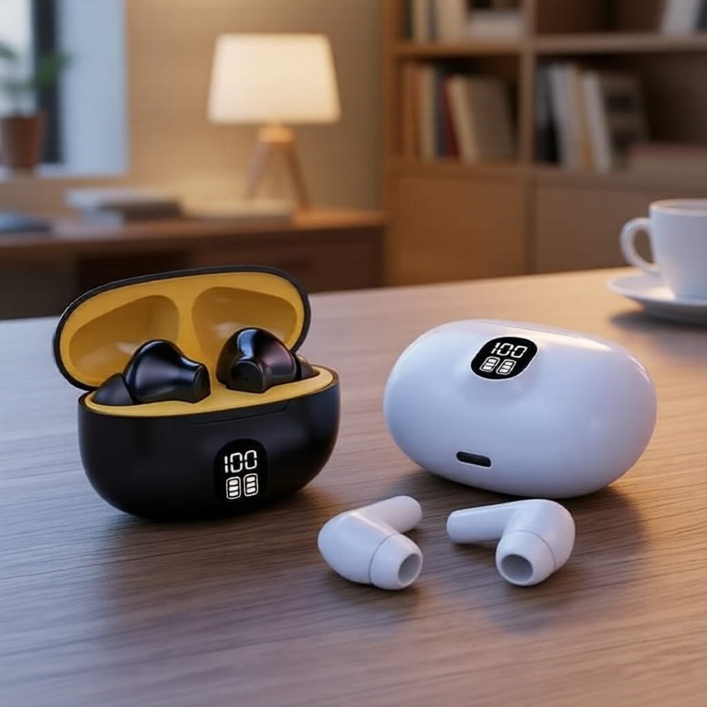 Fones de ouvido sem fio Bluetooth TWS para gamers, à prova d'água com microfone, redução de ruído, áudio HiFi para