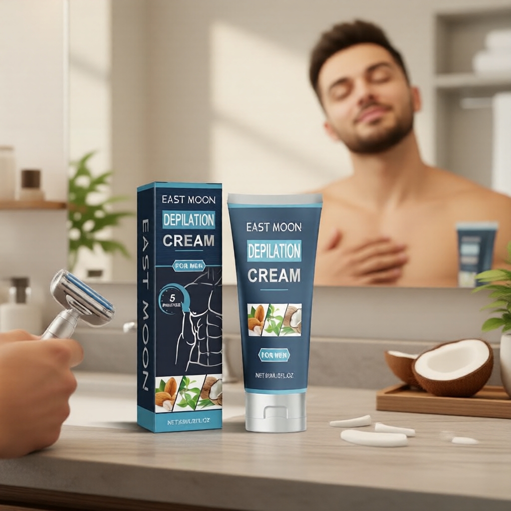 Creme Depilatório Masculino 60ml – Seguro para Corpo, Pernas, Peito, Axilas, Bigode e Áreas Íntimas | Fórmula Nutritiva