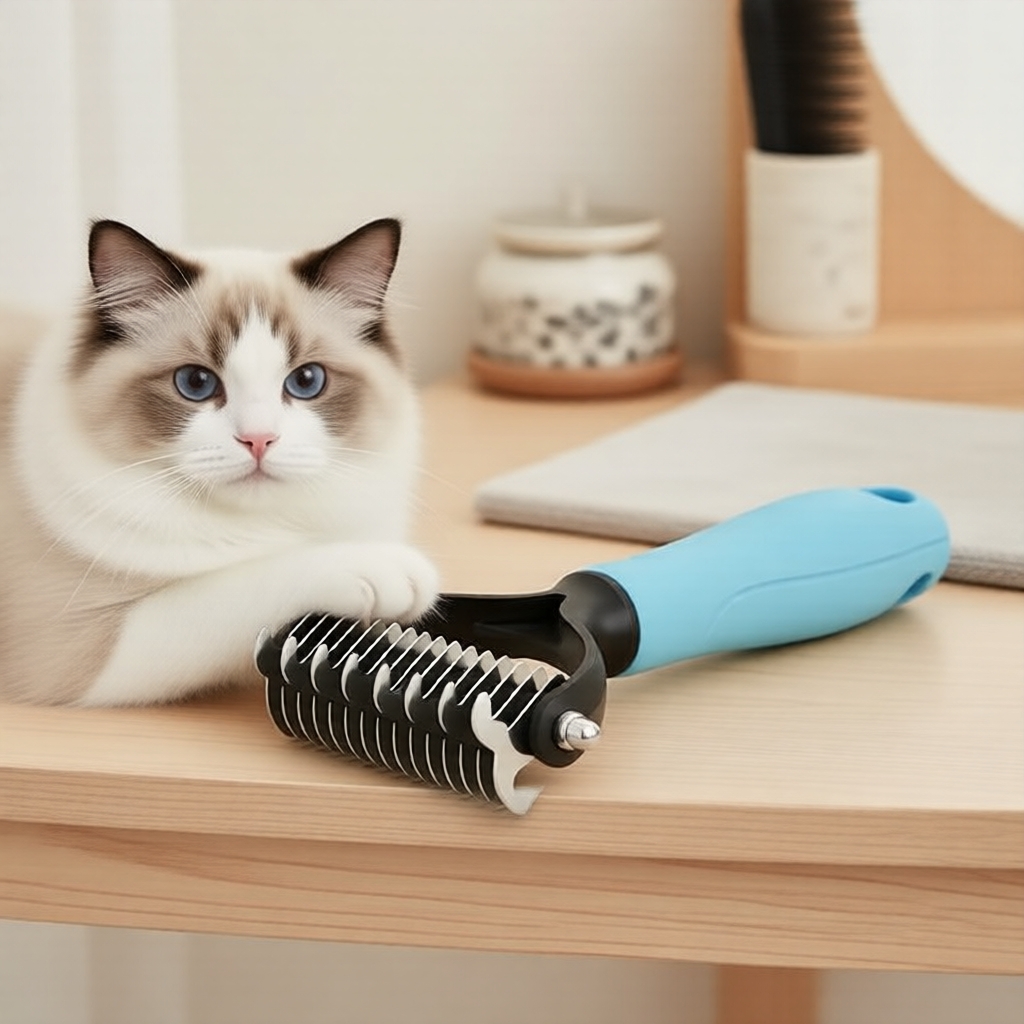 Escova de Aço Inoxidável para Remoção de Pelos para Cachorros e Gatos