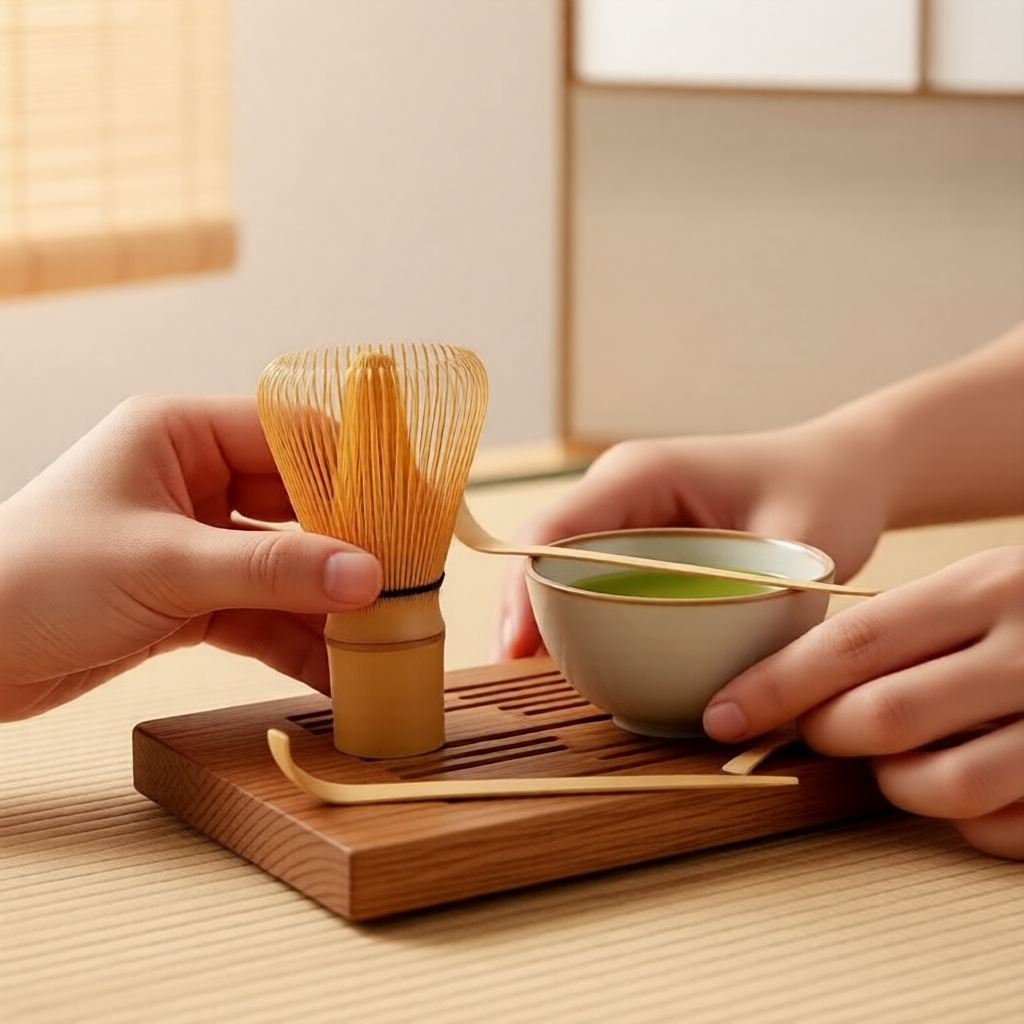 Shin Chasen Batedor de Bambu para Matcha, Premium Artesanal para Rituais Diários de Matcha