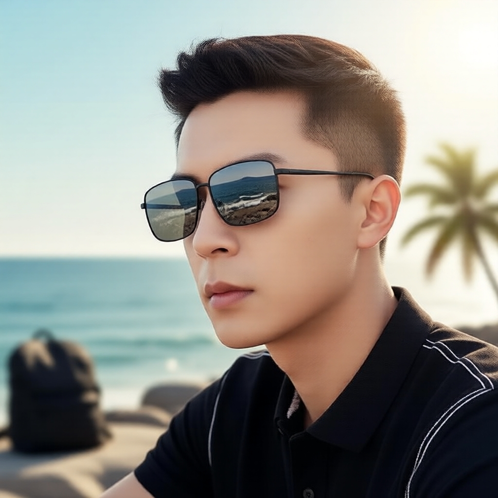 Óculos Masculino de Metal com Lente Polarizada Fotocromática UV400 para Direção, Pesca, Dia/Noite