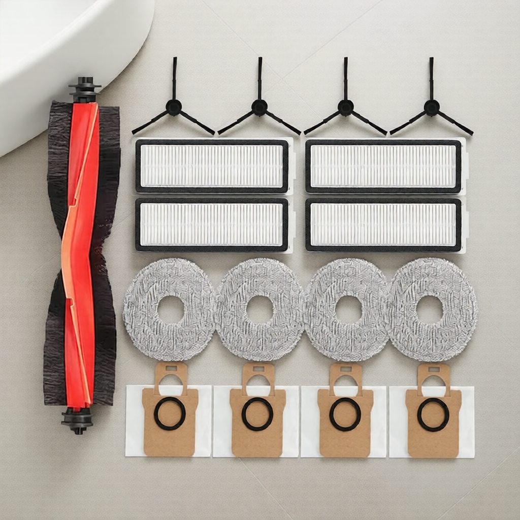Conjunto de Escova Principal, Escova Lateral, Filtro, Pano de Mop e Tampa para Xiaomi X20 Max/X20 Pro Aspirador