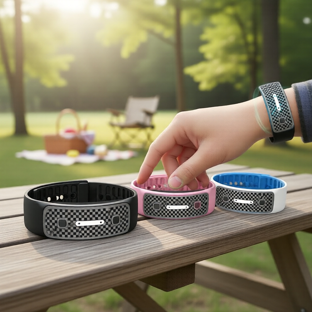 Pulseira Repelente de Mosquitos, Pulseira Eletrônica Ultrassônica para Uso em Casa e ao Ar Livre