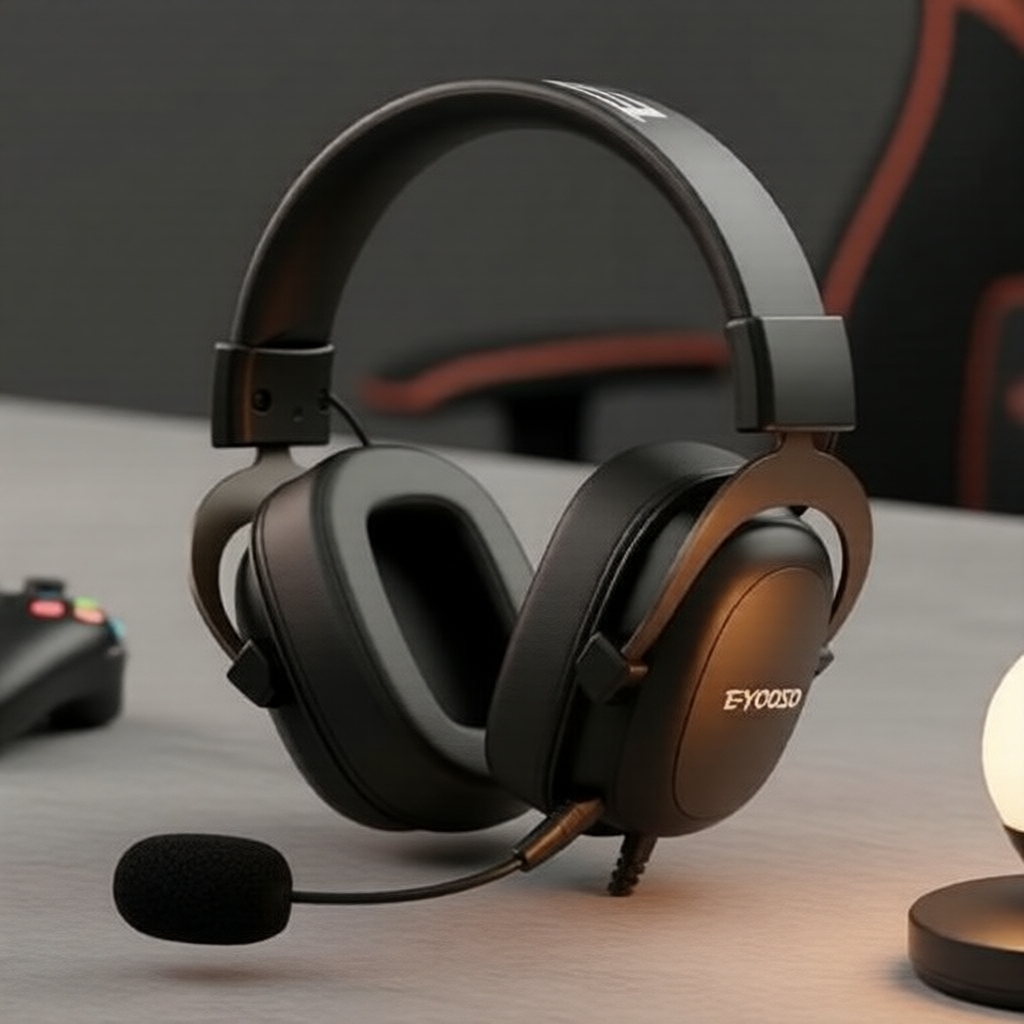 Fones de Ouvido Gaming com Surround E-YOOSO H2828D, Microfone 3,5mm para PC, Laptop, PS4, Switch, Xbox One e Smartphones