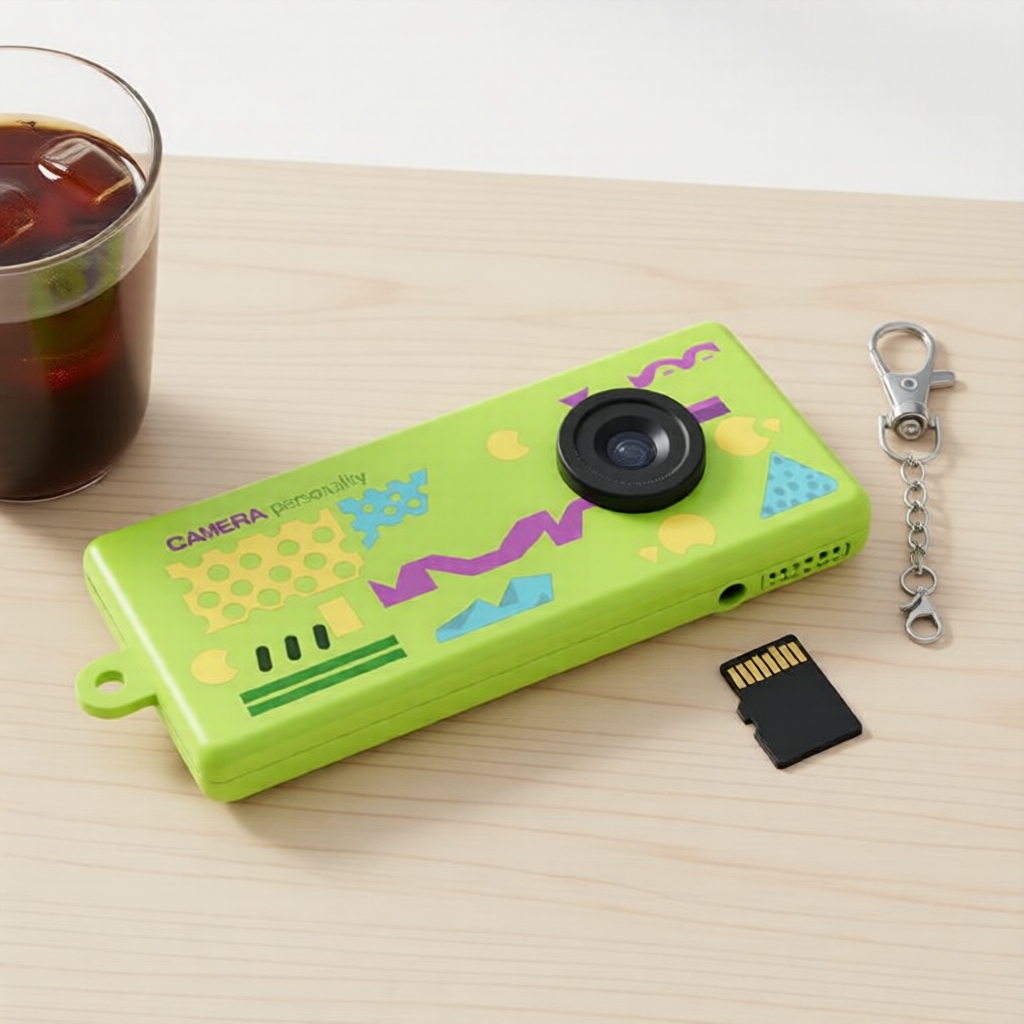 Câmera Mini Chaveiro, Memória Interna 32GB, Estética Retro, Charme Vintage de Bolso, Presente de Aniversário para Amigos