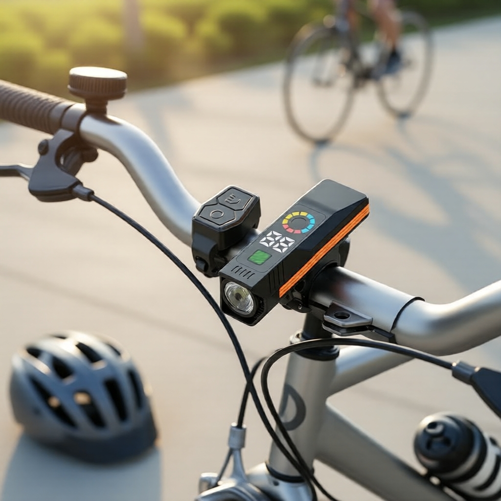 Farol de Bicicleta com LED OFFBONDAGE, Controle Remoto Sem Fio Inteligente com 120 dB de Buzina, Sensor Automático e
