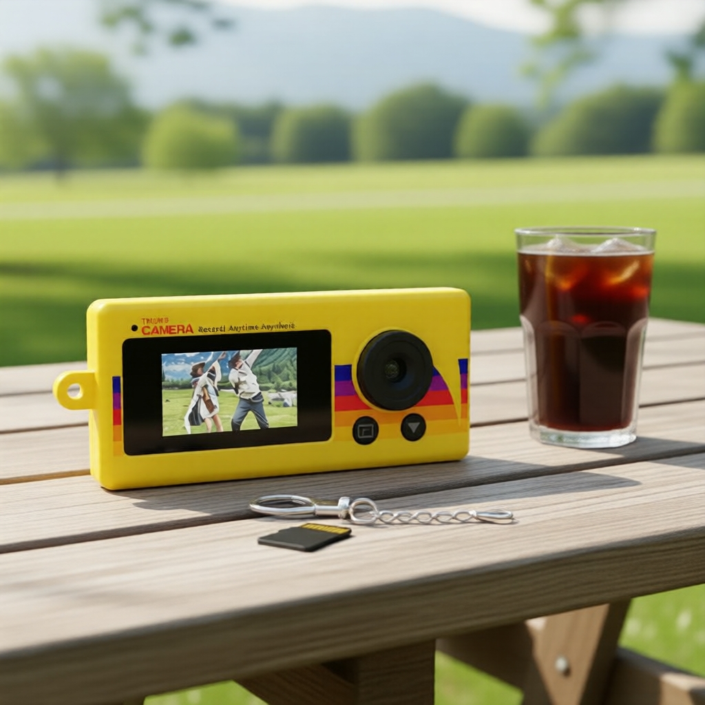 Câmera Gravadora de Chaveiro 1080p com cartão de 32GB, câmera digital de bolso para viagens e festas
