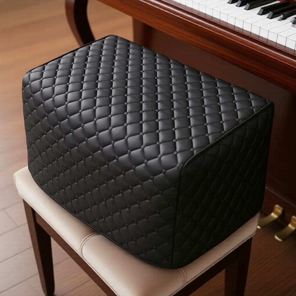 Capa de Tecido Preta à Prova d'Água para Piano Vertical, Proteção Completa