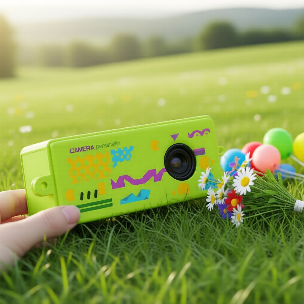 Mini Câmera Digital com Filtros, Chaveiro Compacta, Câmera de Vlogs para Viagem, Presente de Aniversário Cor Verde