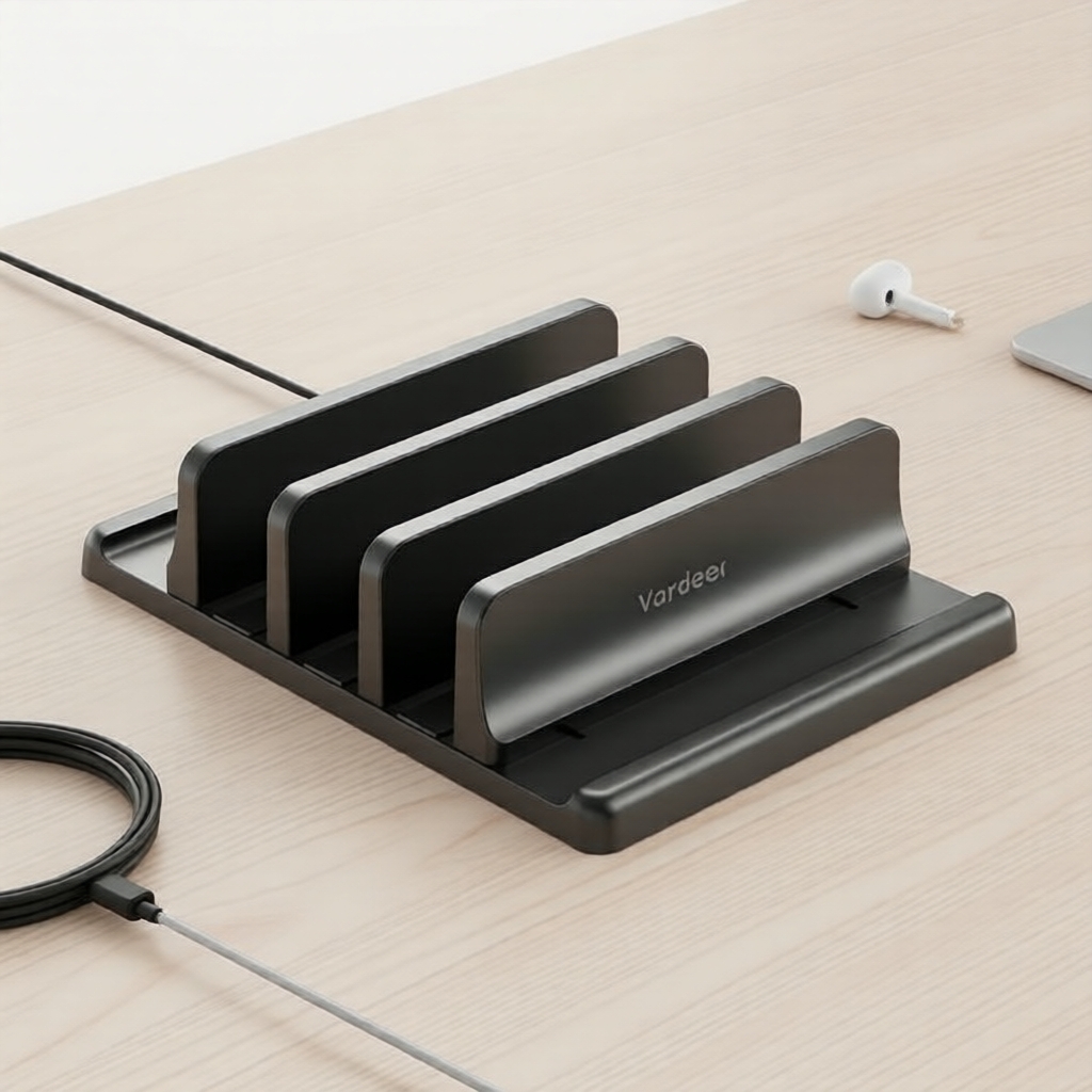 Vaydeer Suporte Vertical Ajustável para Notebook 3 Divisórias para Mesa, Organizador de Mesa