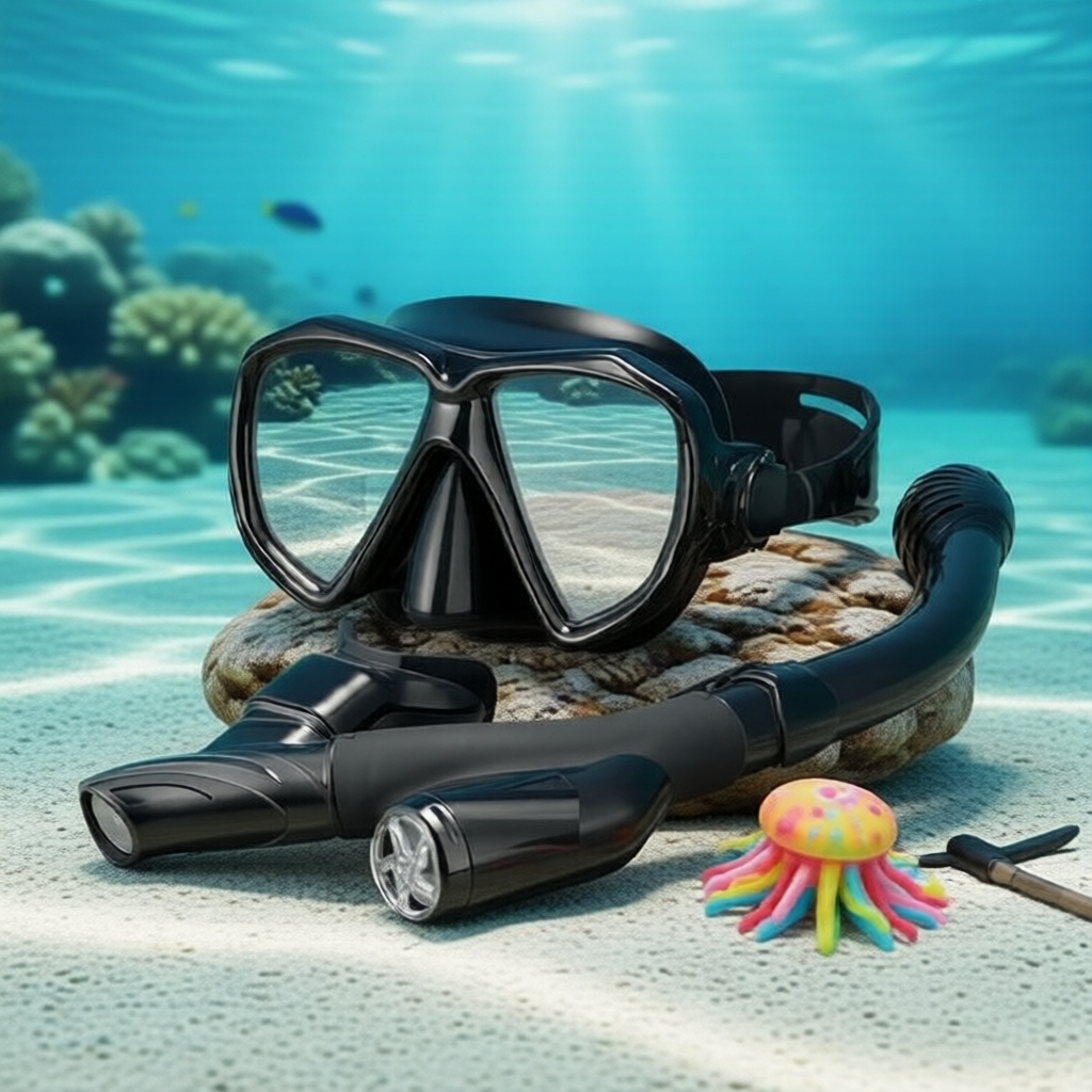 Máscara de Snorkel POPO TUO, Kit de Máscara de Snorkel com Válvulas Duplas 100% à Prova de Vazamentos, Lente de Vidro