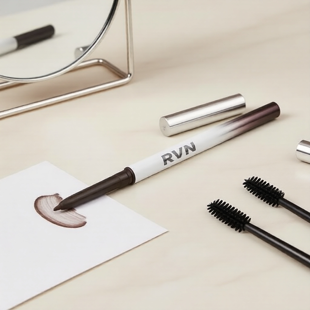 Lápis Delineador de Olhos em Gel RVN Intense Black - À Prova d'Água e Longa Duração para Maquiagem de Olhos Lisa no
