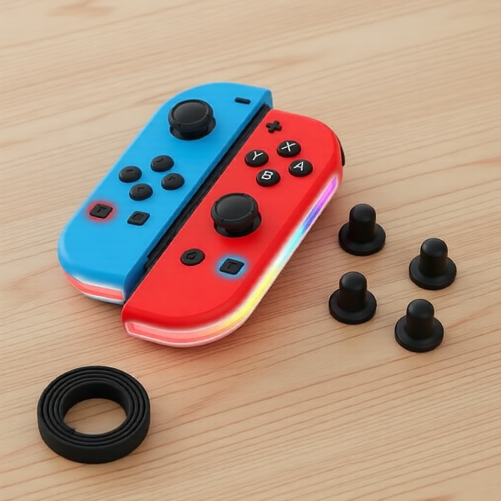Joy-Con sem fio para Nintendo Switch/OLED/Lite, iluminação RGB e função de despertar, 6 eixos de movimento