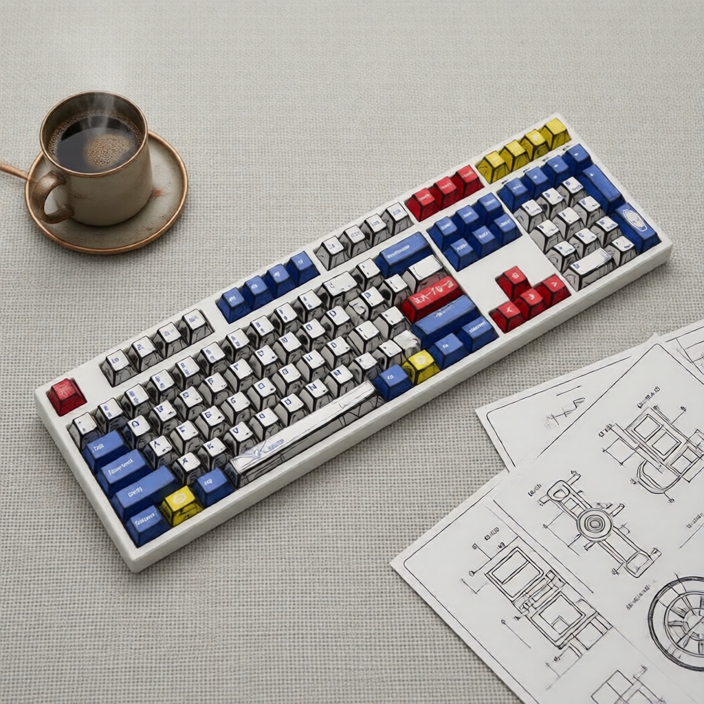 138 teclas Perfil Cherry PBT Sublimação de cor para teclados mecânicos Manga Mecha – compatível com