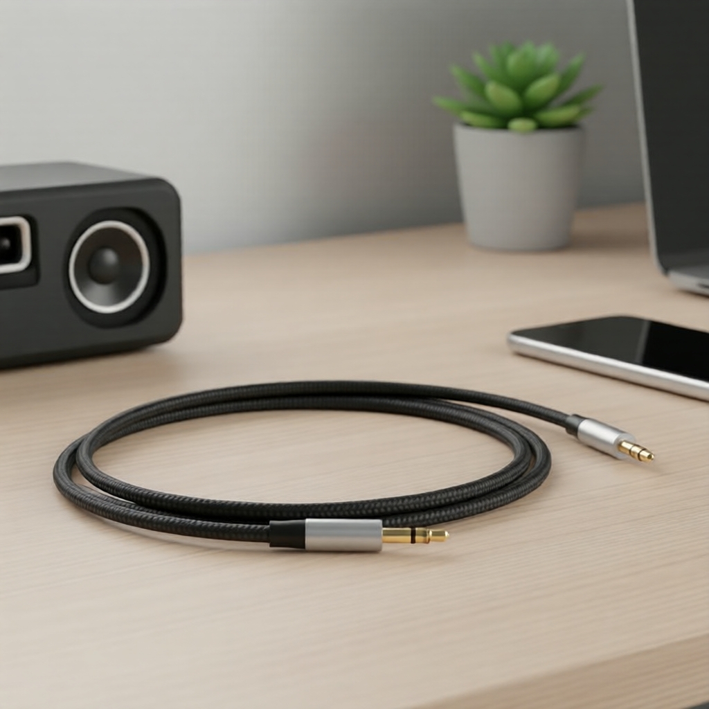 Cabo Type-C para áudio auxiliar de 3,5 mm para celulares, fones de ouvido e som automotivo, conexão estável