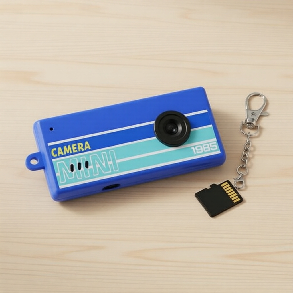 Chaveiro Mini Câmera Digital 1080P HD, 32GB de memória, Gravação de viagem e estudos retrô, Presente perfeito