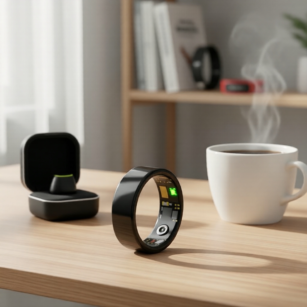 Anel inteligente Bluetooth à prova d'água com monitoramento de saúde, rastreamento de atividades, disparador remoto da