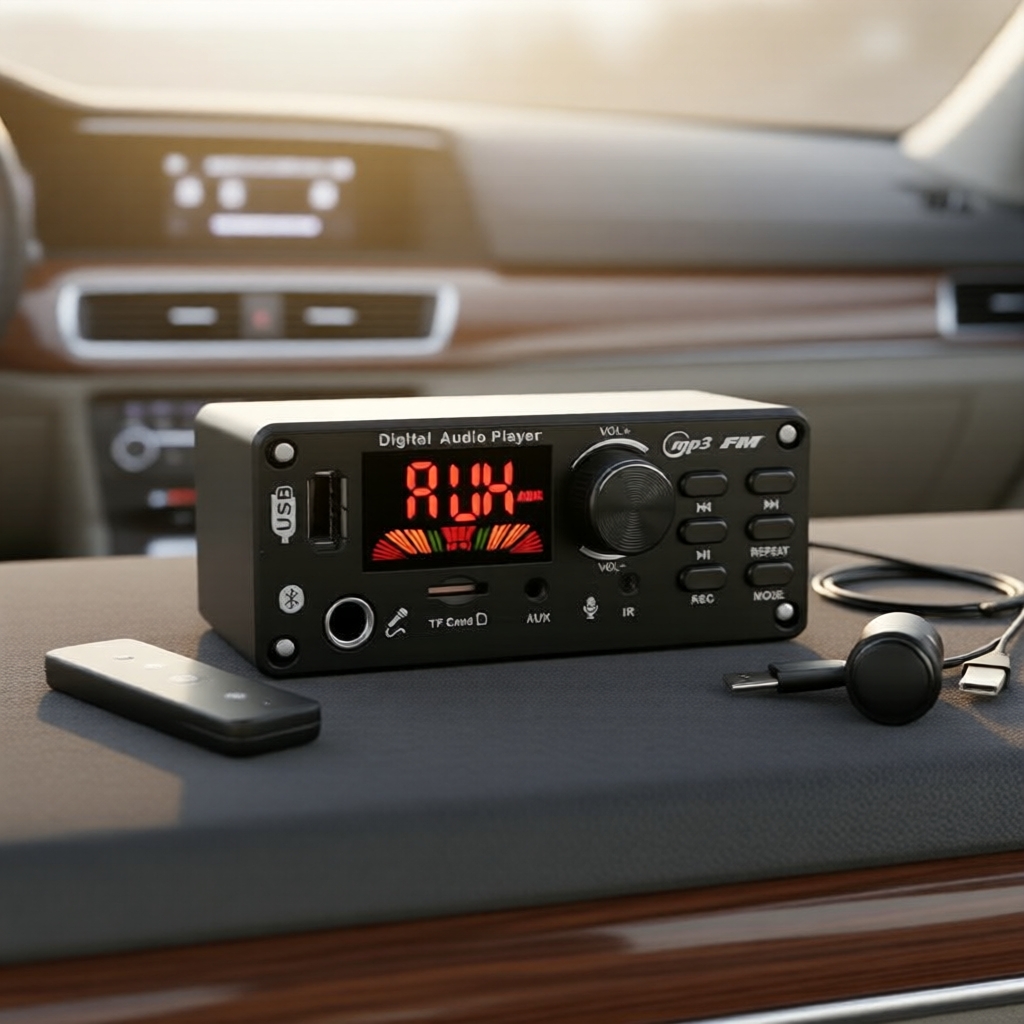 Amplificador Bluetooth 12V 80W para carro, decodificação MP3/WMA/WAV, USB/TF/FM, viva-voz, reprodutor de música