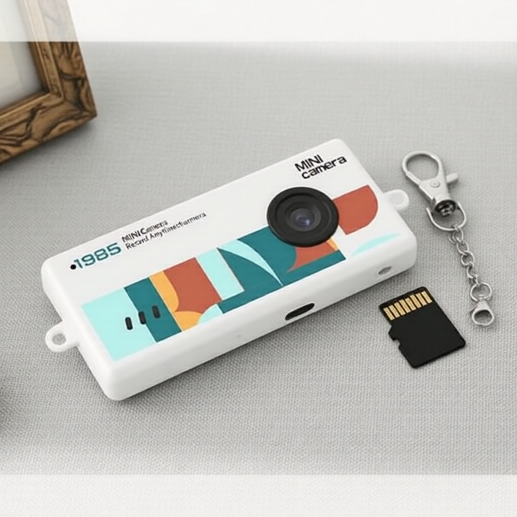 Câmera Digital de Chaveiro, Mini Gravador de Vídeo, Slot para Micro SD, Charme para Bolsa, Para Adolescentes e Adultos