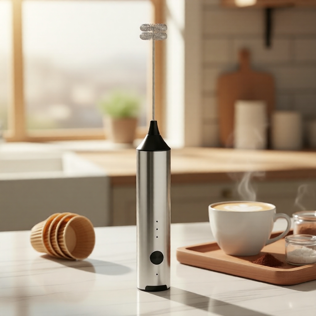 Batedor de Leite Elétrico Compacto e Misturador de Ovos, Batedor Portátil Sem Fio para Café, Cappuccino e Cozinha
