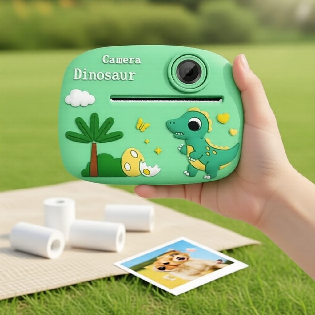 Câmera Instantânea para Crianças com Impressão Instantânea, Lente Dupla + Cartão de Memória 32GB - Presente Excelente