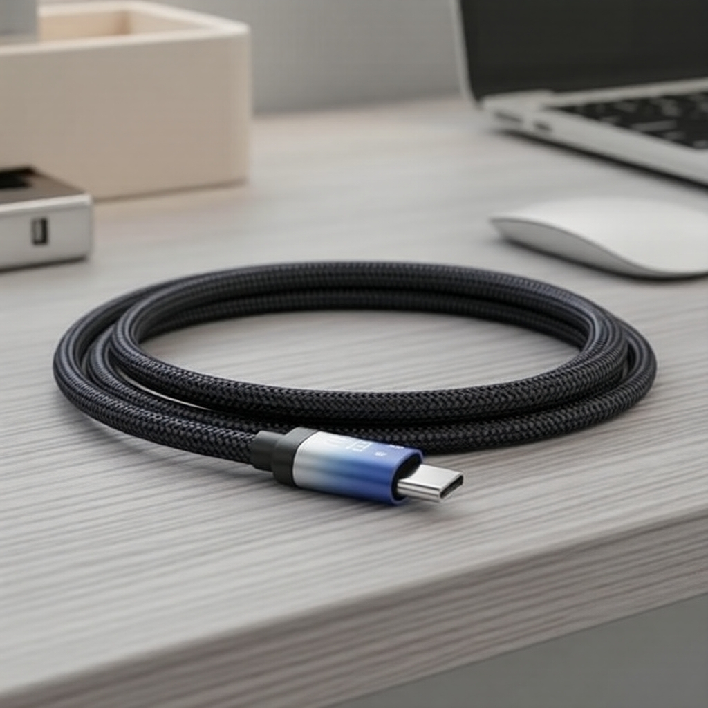 Cabo GYX USB-C para USB-C 6,6 pés 240W/66W, com display LED, compatível com iPhone 15/16/17 Pro Max, Samsung S24,