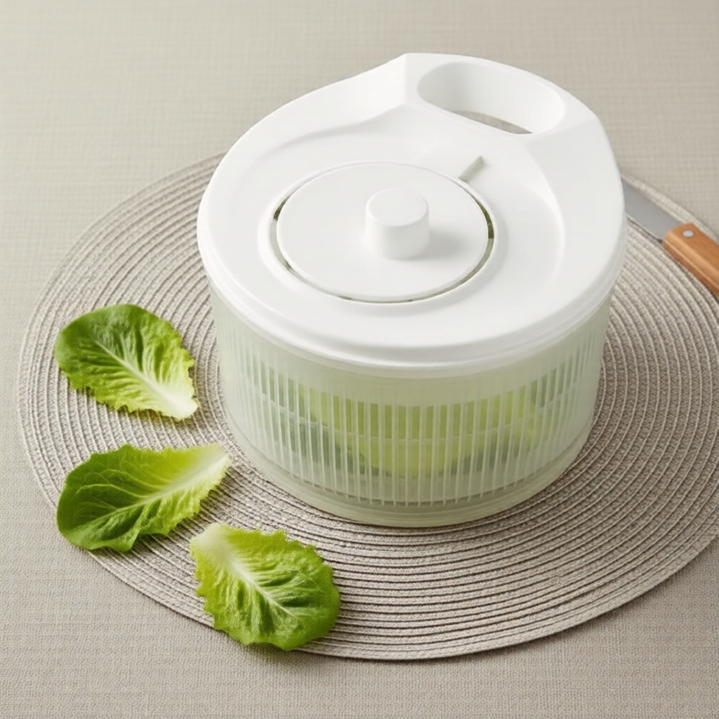 Centrífuga Manual de Salada para Secagem Rápida de Vegetais e Frutas na Cozinha