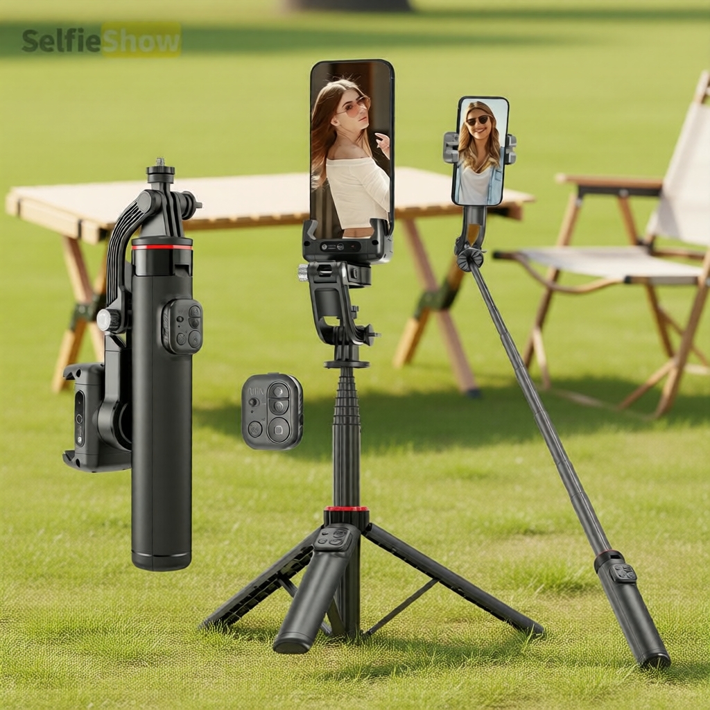 Tripé de Alumínio Inteligente: Estabilização de Imagem e Controle Bluetooth – Escolha Top para Vlogging