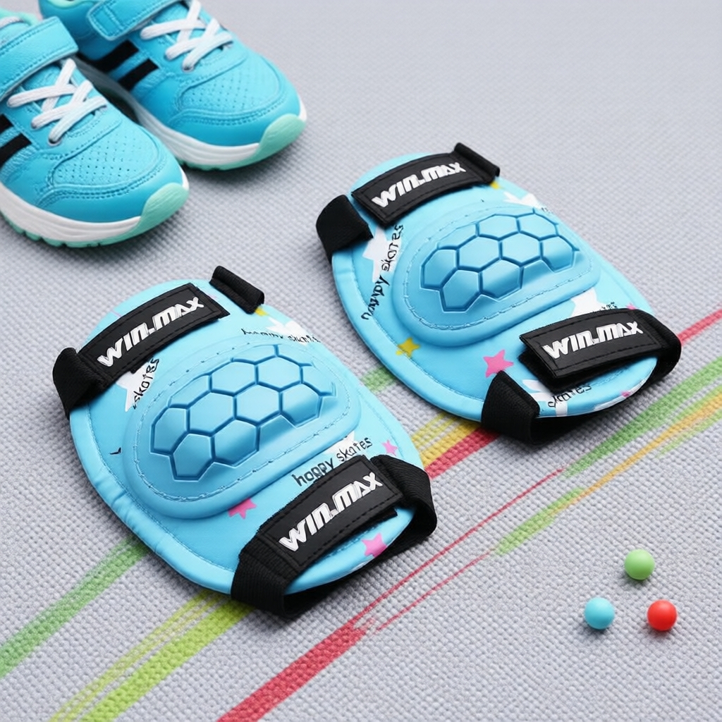 WINMAX Kit de Proteção para Patins Infantil 6 em 1, Azul, Protetores de Joelho, Cotovelo e Mãos para Patins e Patinete