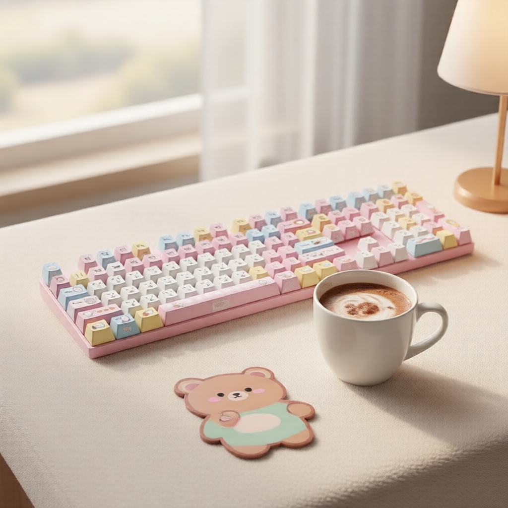 Teclas Keycaps de Urso Auto-Desprezador PBT 138 Chaves Perfil Cherry Translúcido Sublimação Lateral Impressa para
