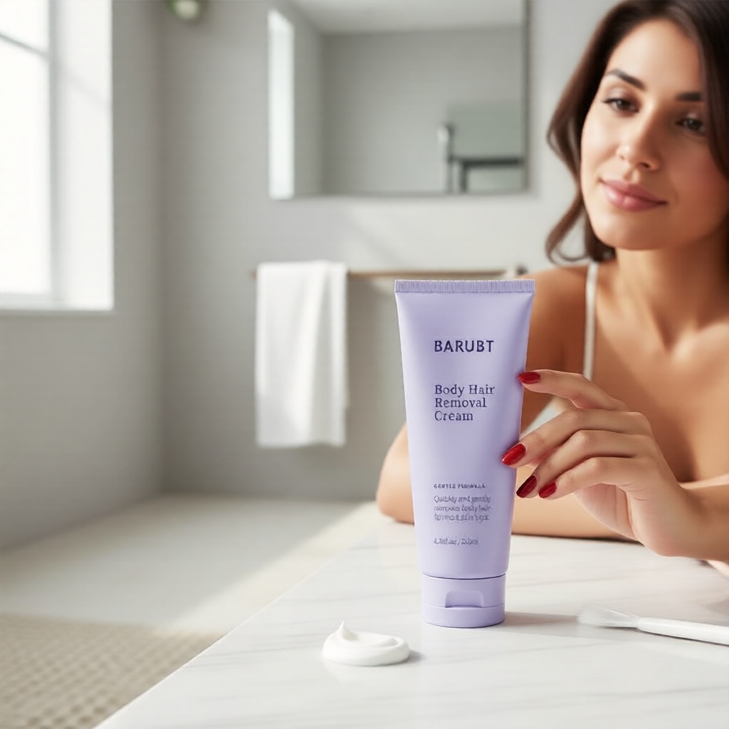 Creme depilatório BARUBT para pele sensível, uso corporal, cuidado diário, pelos macios