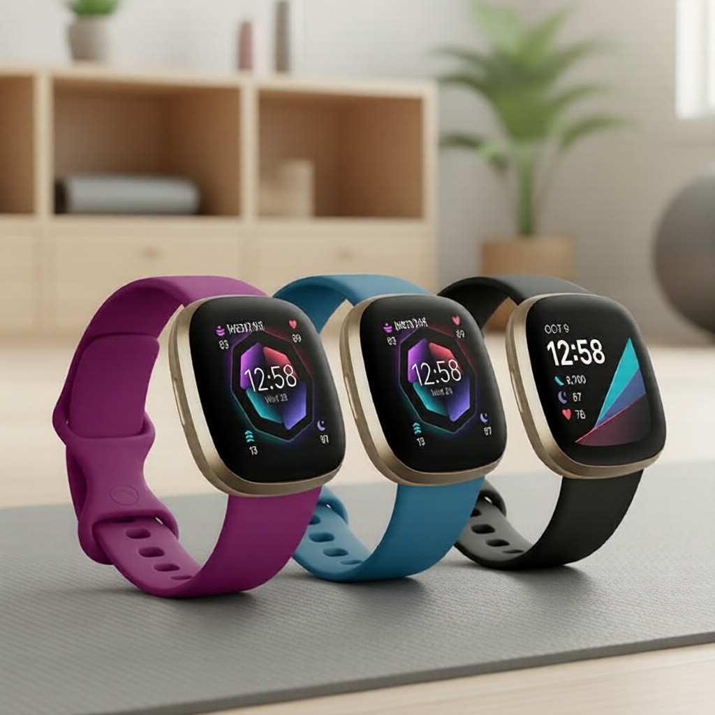 Pulseira Esportiva de Silicone para Fitbit Versa 3/Sense, Pulseira Macia Acessório