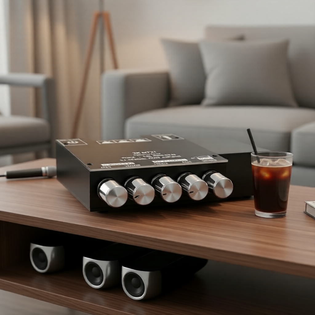 Módulo Amplificador ZK-MT21 2.1 Canais, 50W×2 + 100W Saída de Subwoofer, com Ajuste de Agudos/Graves, Áudio Doméstico