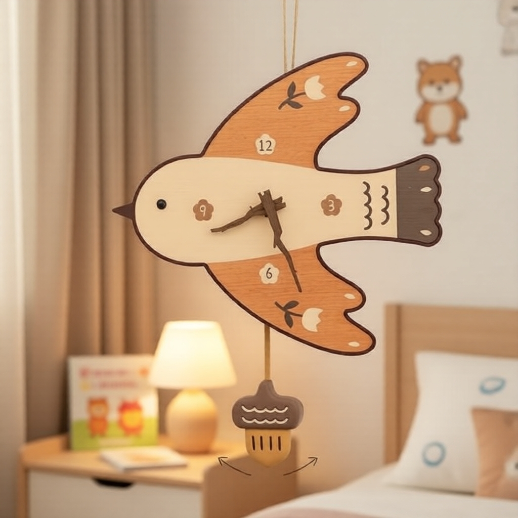 Relógio de Parede Vintage Art Swallow - 1 peça Decoração Moderna para Salas de Estar, Quartos e Cozinhas - Presente