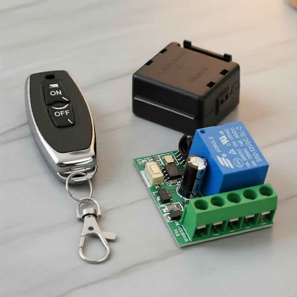 Módulo de Relé 10A 433MHz Wireless 12V para Controle Remoto de Portão/Porta de Garagem