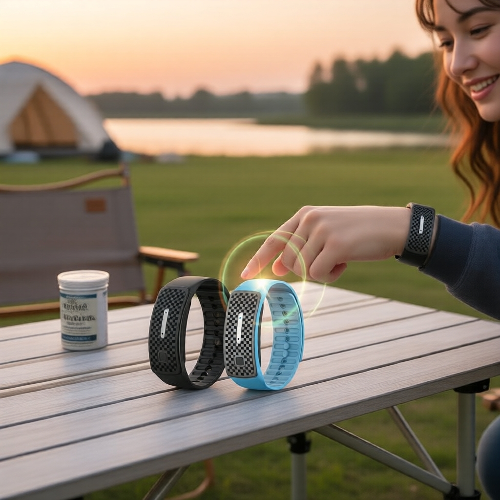 Pulseira Repelente de Insetos Eletrônico Ultrassônico para Mosquitos, Relógio para Uso Externo