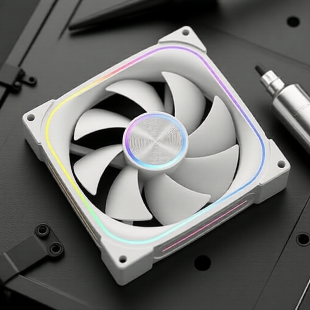 Ventilador RGB de Luz Dinâmica Dupla: Ventilador Silencioso LJ9 PWM 5V 3 Pinos para Gabinete com Iluminação Lateral CD