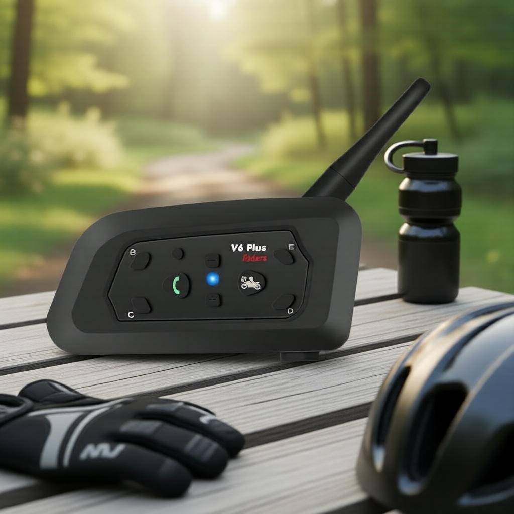 V6 Plus 6-Rider Intercom Bluetooth 1500m Fone de Ouvido para Capacete à Prova d'Água para Música em Motocicleta