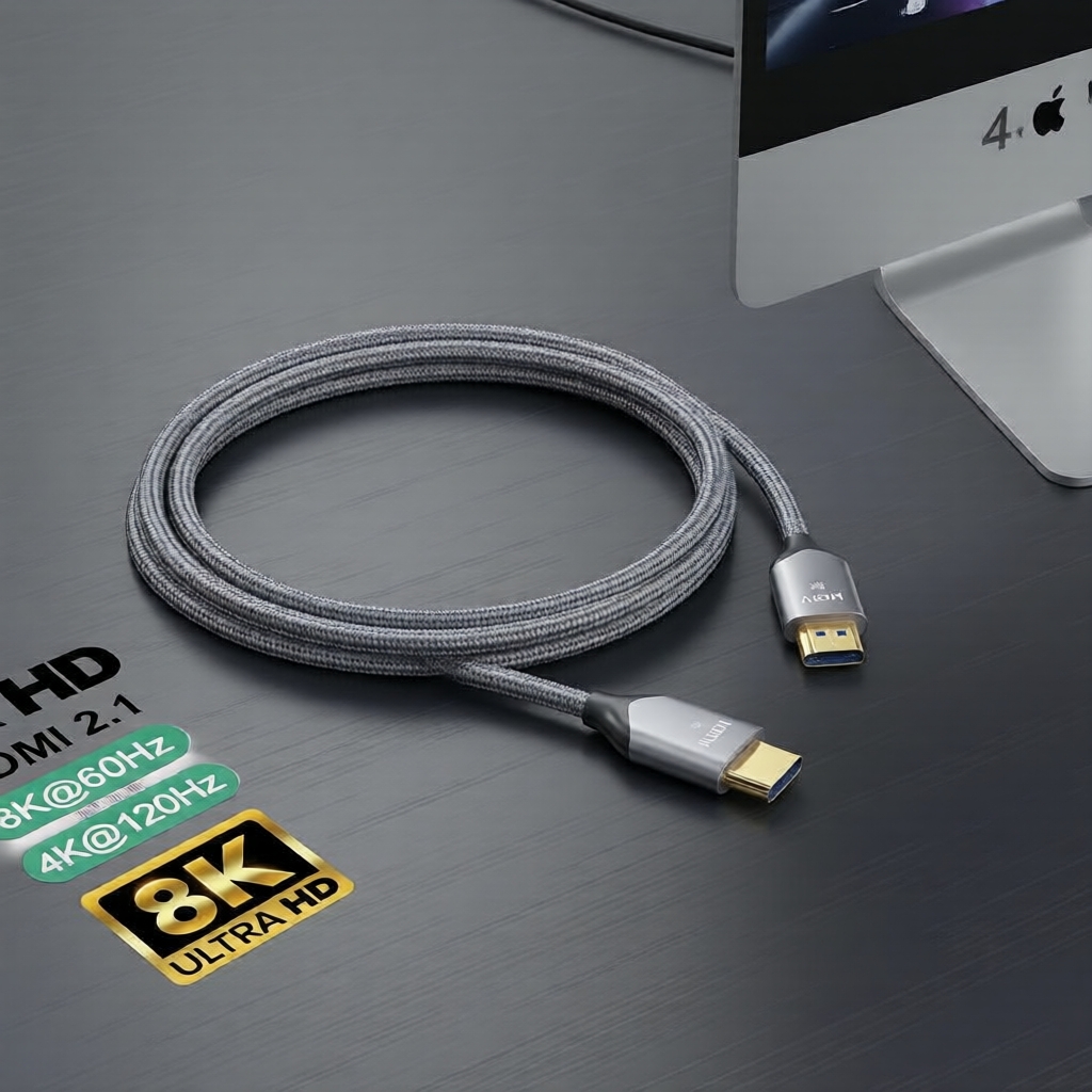 Cabo HDMI Elite Pro 5M 2.1 48Gbps 8K 60Hz 4K 120Hz HDR para PS5 Pro e monitores Xbox