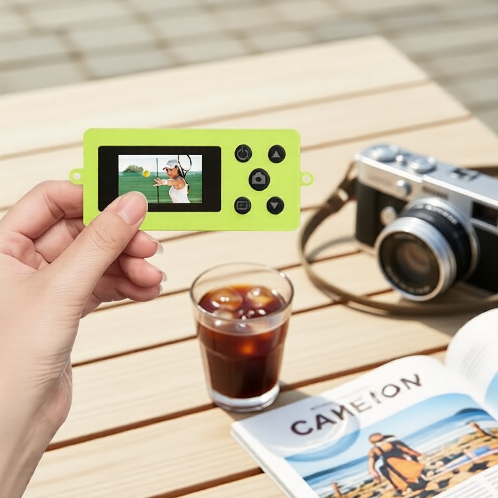 Chaveiro Câmera Digital Mini 32GB, Design Retrô Compacto, Ideal para Gravação de Viagens e Estudos, Presente de