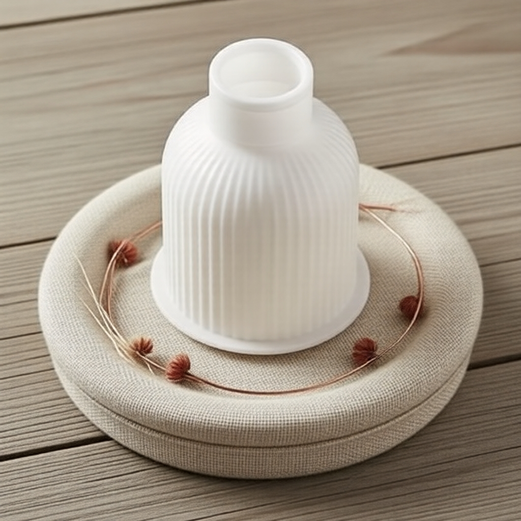 Molde Oval de Listras DIY para Bandeja & Molde de Castiçal de Lótus - Molde de Silicone para Artesanato com Resina
