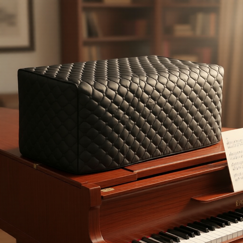 Capa Total para Piano de Cauda em Algodão Preto, Acessório à Prova d'Água e Poeira