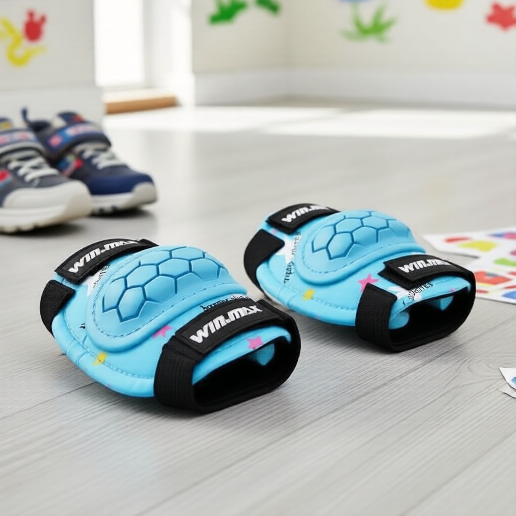 Kit de Segurança para Patins Infantil WINMAX Azul 6 peças Protetores de Joelho/Cotovelo/Palma para Scooter e Bicicleta