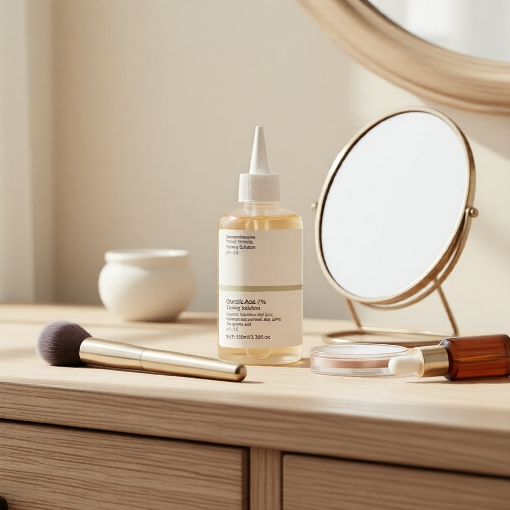 Loção Tônica de Ácido Glicólico 7% 100ml - Esfoliação Química Suave para Pele Mais Clara, Lisa e Brilhante